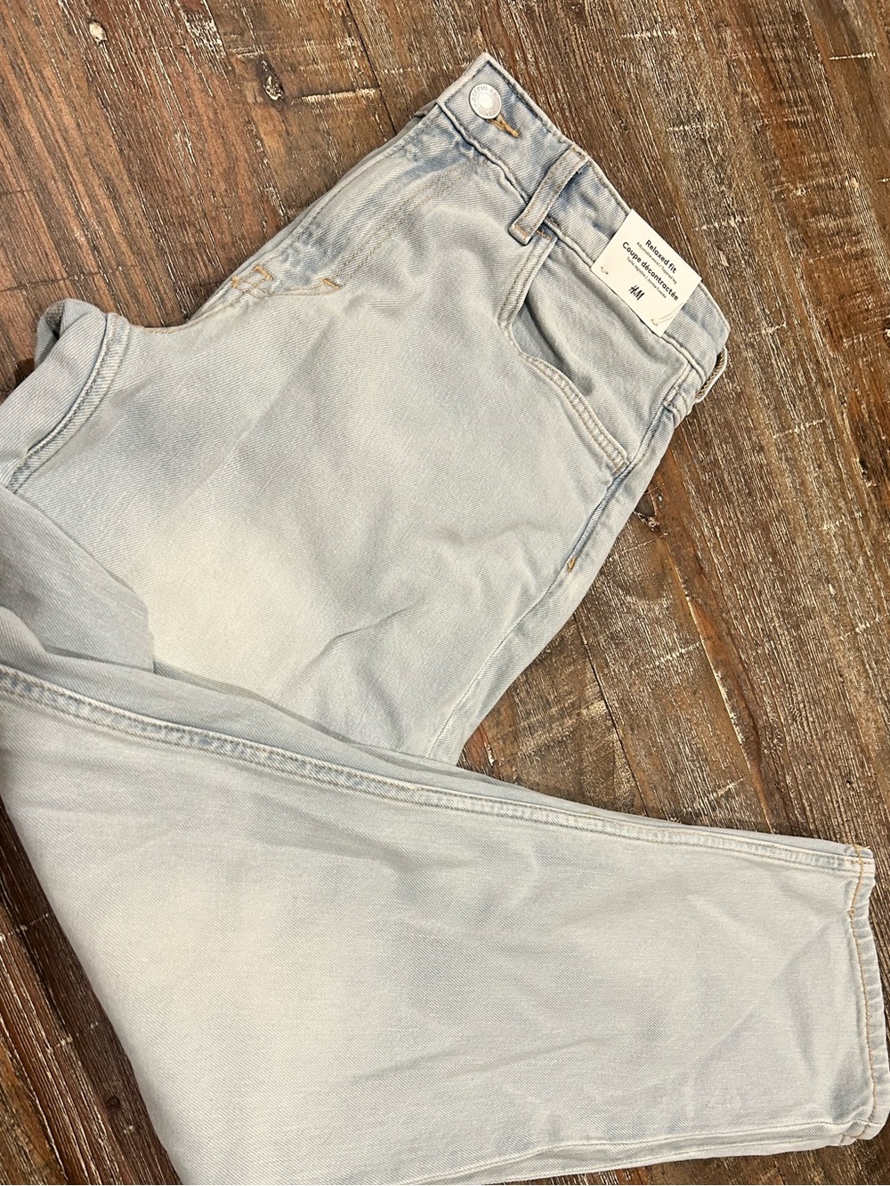 H&M Men's Light Wash Relaxed Jeans - Pale Gray